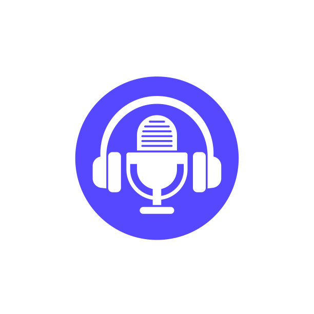 播客图标与耳机和麦克风图片下载