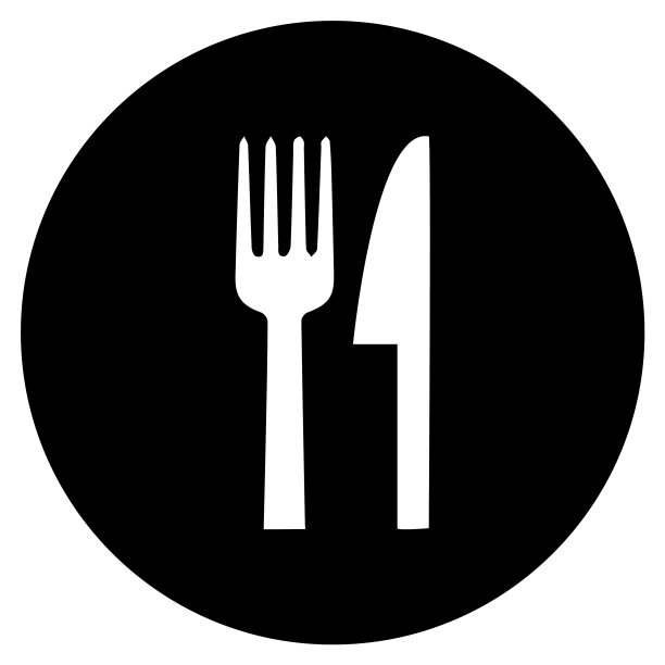 餐具圆形服务图标图片下载