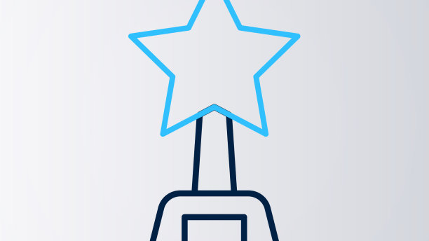 线电影奖杯图标孤立在白色图片下载