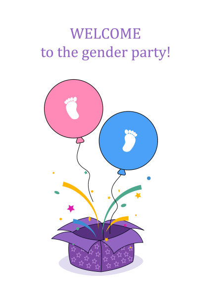 性别派对的邀请函图片下载