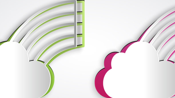 剪纸彩虹与云图标孤立在灰色图片下载