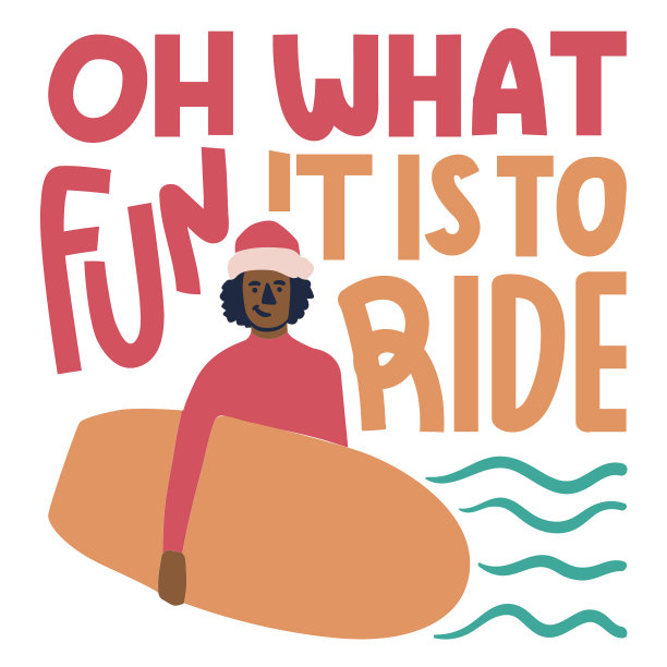 圣诞冲浪徽章平图片下载