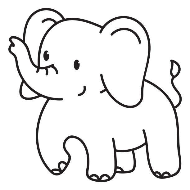 可爱的大象站立姿势图片下载