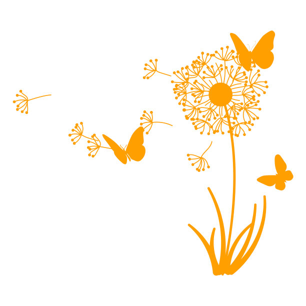 蒲公英和蝴蝶充满了笔触图片下载