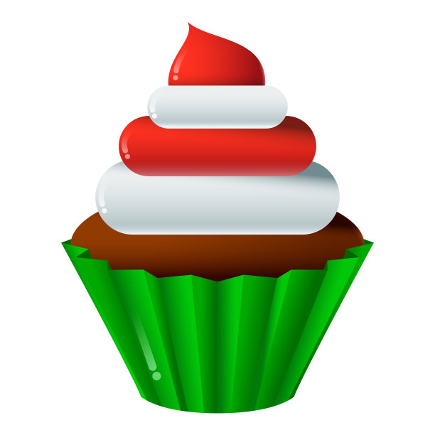 卡通纸杯蛋糕孤立在白色背景图片下载