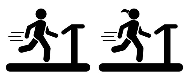 简单的棍棒人棍棒男人女人跑或在图片下载