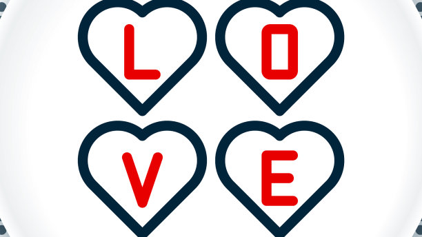 线爱文本图标孤立在白色背景图片下载