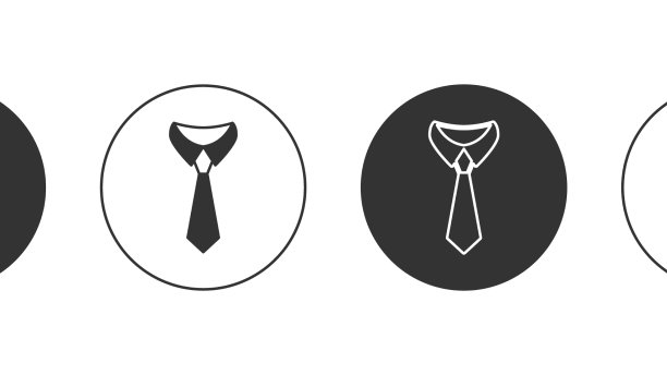 黑色领带图标孤立在白色背景图片下载