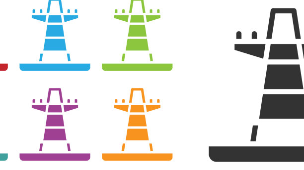 黑色的电塔用来支撑头顶图片下载