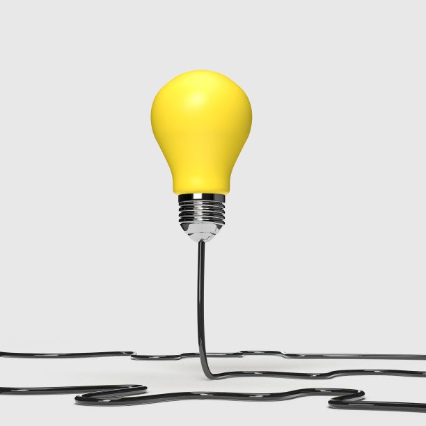 以灯泡为背景的商业创意和灵感概念。胸怀大志是成功的动力。三维渲染图片下载
