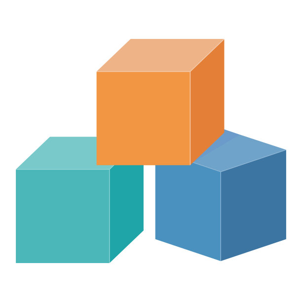 木制立方体为塔楼建筑颜色图片下载