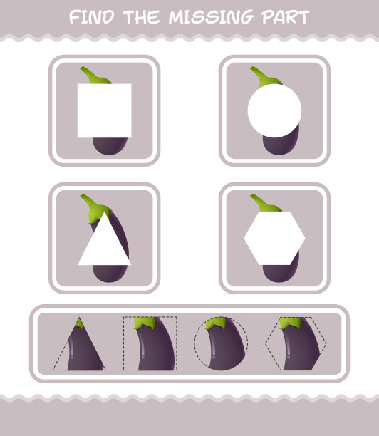 匹配卡通茄子零件匹配游戏图片下载