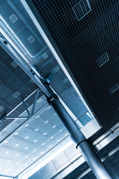 抽象、未来主义背景来自建筑内部的金属结构。图片下载