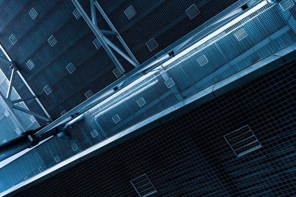 抽象、未来主义背景来自建筑内部的金属结构。图片下载