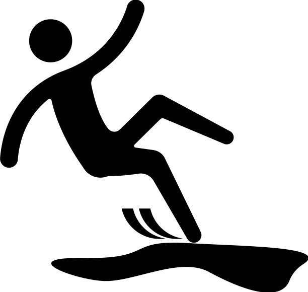 地板滑图标或跌倒危险图片下载