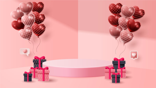 情人节3d平台产品展示图片下载