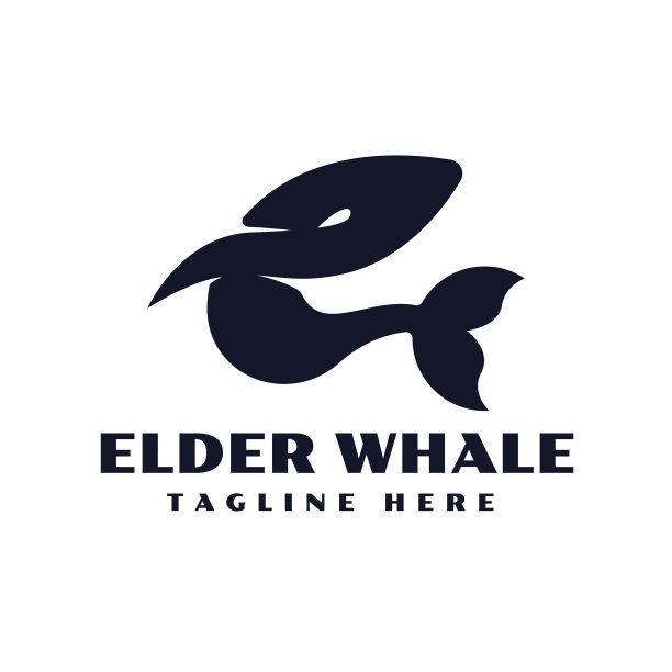 黑鲸标志设计模板图片下载