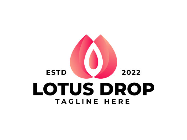 莲花滴logo设计模板图片下载