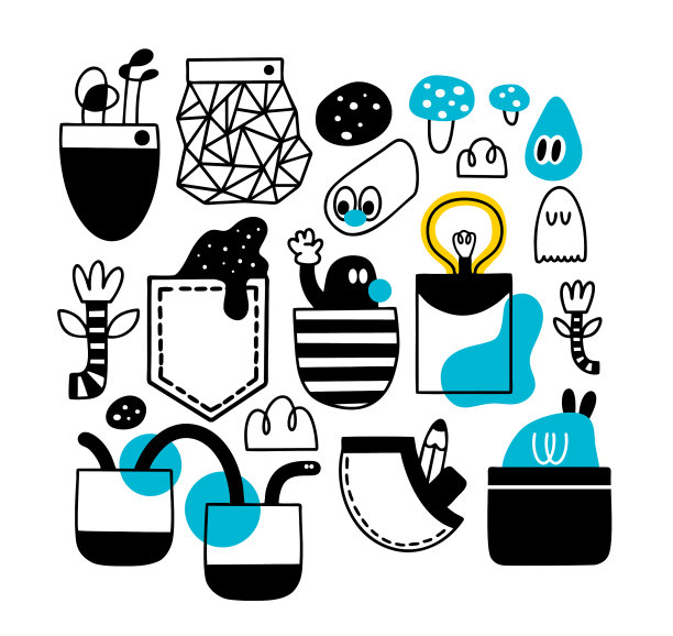 无缝图案与有趣的涂鸦怪物图片下载