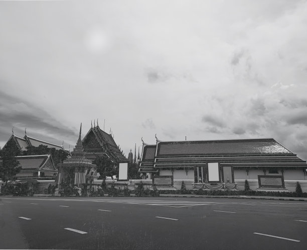 曼谷街景黑白复古风格图片下载