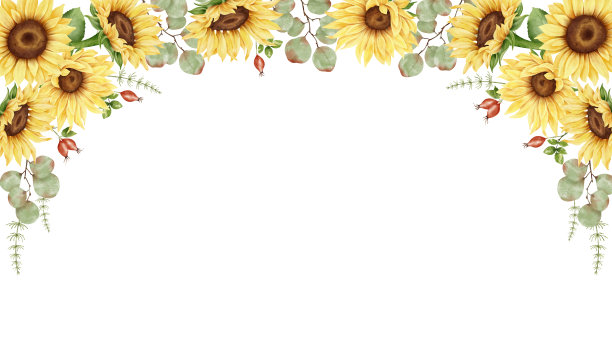 水彩向日葵框架图片下载