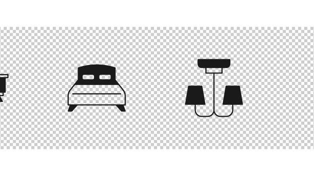 设置电视桌，大床，吊灯和镜子图片下载