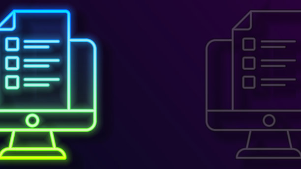 发光霓虹灯线在线测验测验调查或图片下载