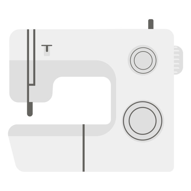 缝纫机灰色平面图标图片下载