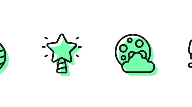 挂上圣诞夜的星星和彩灯图片下载