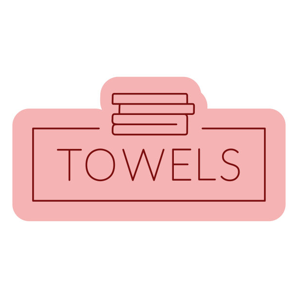 浴室标签毛巾扁平图片下载