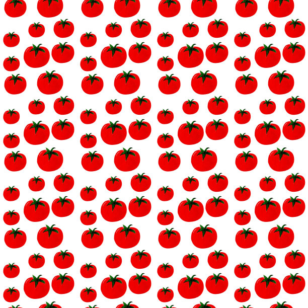 水彩新鲜的红番茄无缝图案背景图片下载