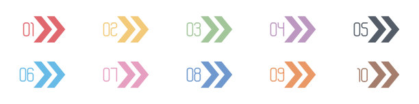 数字信息图表要点1至10矢量，箭头形状数字，箭头信息图表数字图片下载