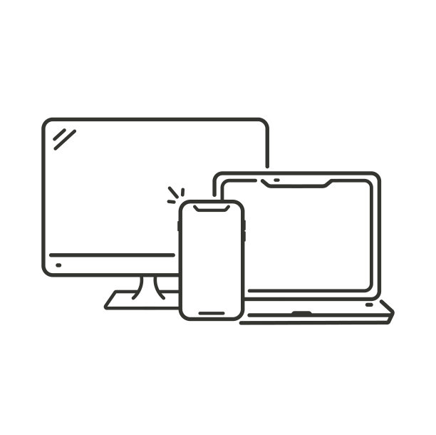 手机图标与电视和电脑。图片下载