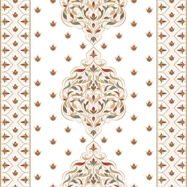 无缝图案与曼荼罗装饰。传统的阿拉伯和印度图案。伟大的织物和纺织品，墙纸，包装或任何理想的想法。图片下载