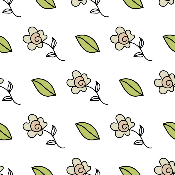 淡绿色玫瑰花瓣图案，白色背景图片下载