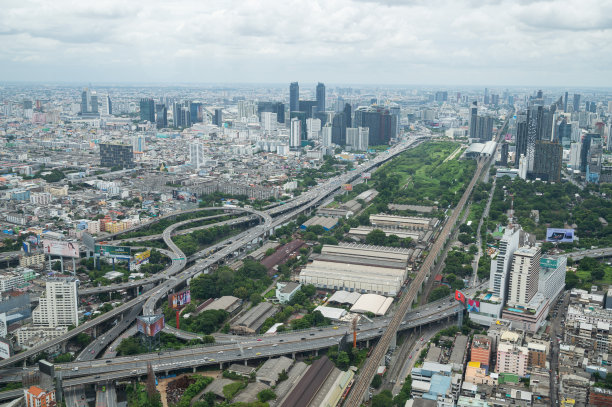 俯瞰城市，曼谷建筑，城市景观图片下载