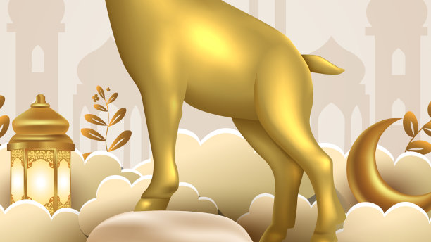 穆斯林节日古尔邦节快乐图形设计图片下载