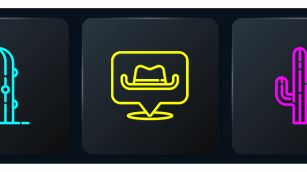 设置线仙人掌和位置牛仔黑色方块图片下载