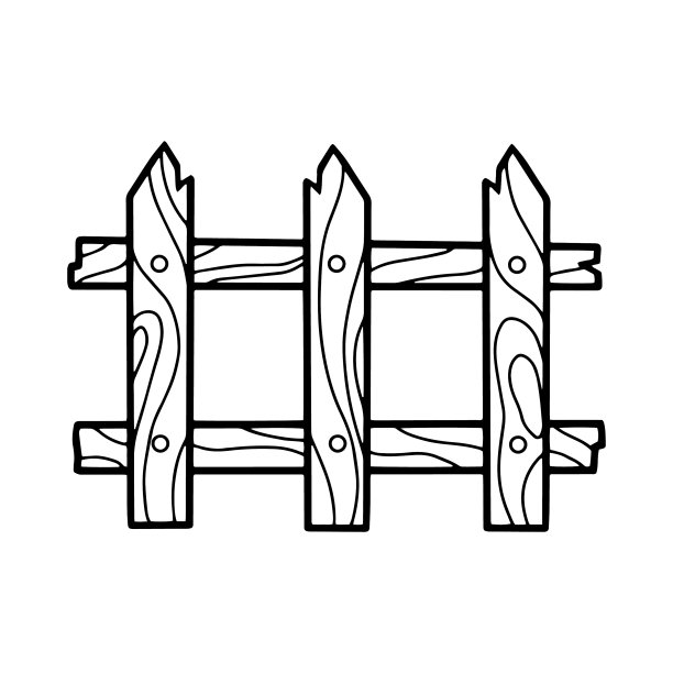 木栅栏部分单色在图片下载