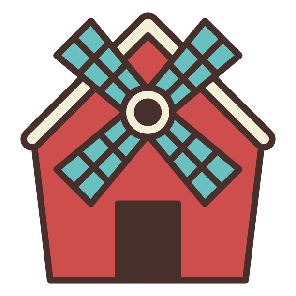 农场风车谷仓图标图片下载