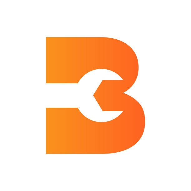 字母B扳手房地产，建筑，建筑维修标志矢量模板图片下载