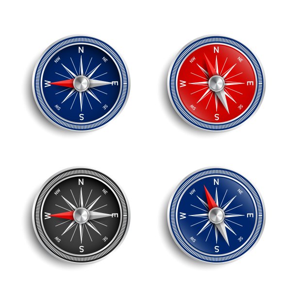 白色背景上的指南针。矢量插图。图片下载