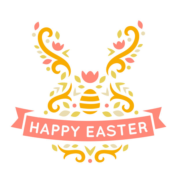 兔子复活节斯堪的纳维亚身材徽章图片下载