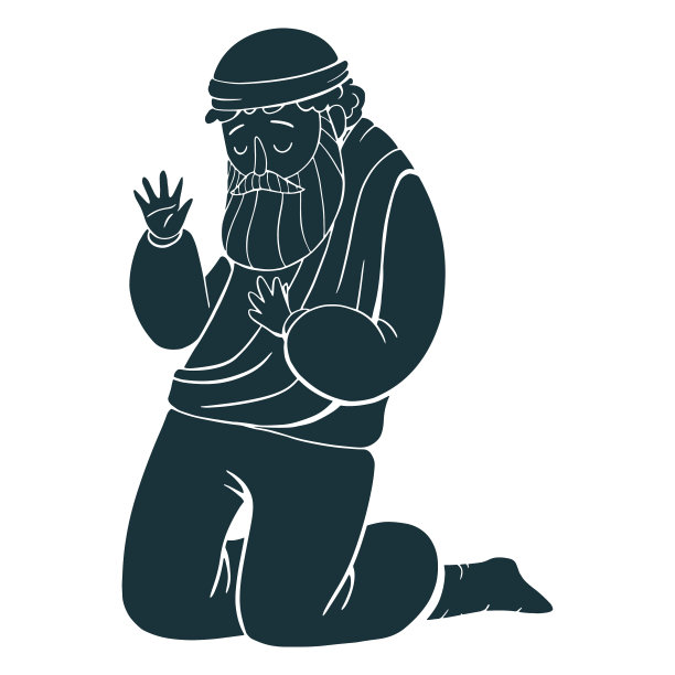 跪着的男子的剪影图片下载