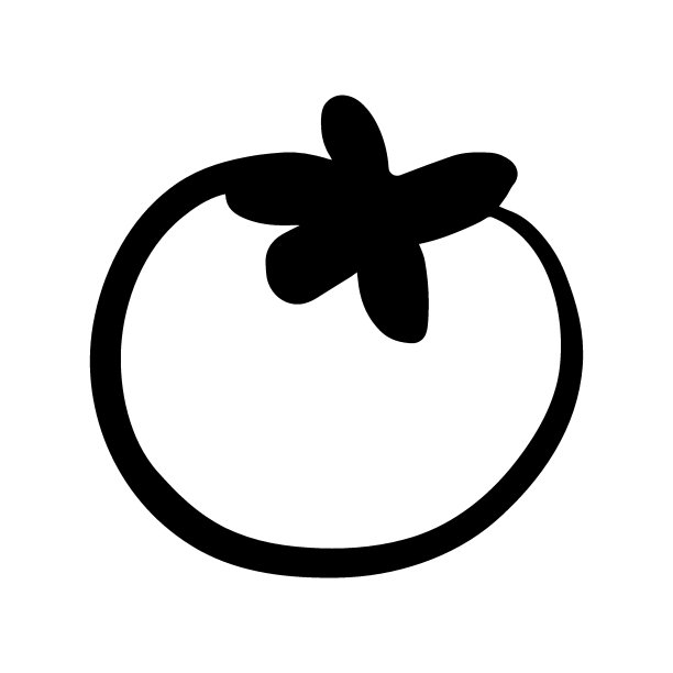 涂鸦番茄。手绘新鲜蔬菜轮廓图片下载