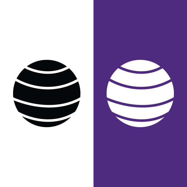 健身房球矢量图标标志在字形风格图片下载