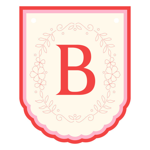 花花环横幅字母b图片下载