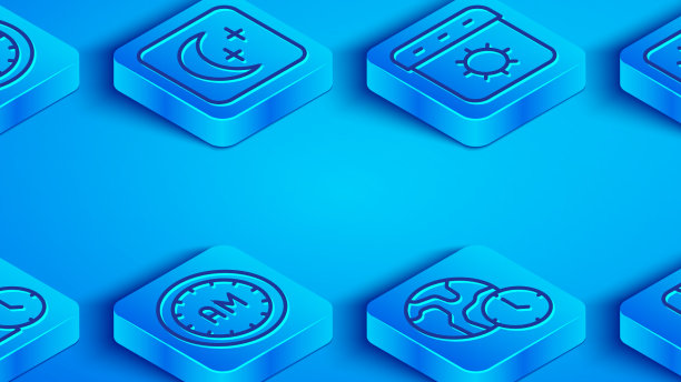 定线时钟月亮和星星日历夏天图片下载