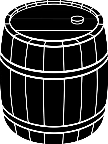 木桶与软木剪影图片下载