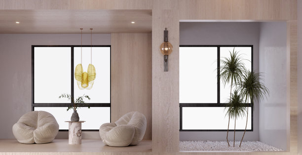 3d渲染，3d插图，室内场景和模型，客厅室内设计，墙壁模型。图片下载